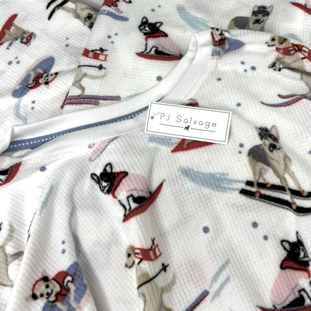 PJ Salvage - ‘Skiing Dogs’ Soft. Woman’s Pajama set. SZ: M. NWT Firm! Last one! - Picture 8 of 11